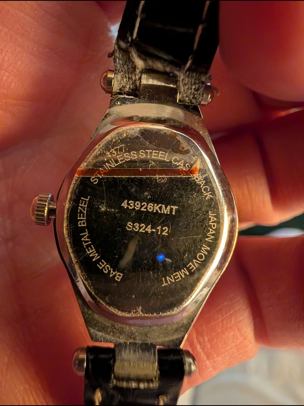Vintage Silver Women's Analog Watch with Black Leather Strap With Brand New Batt